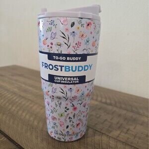 Frost Buddy WILDFLOWER To Go Buddy Universal Cup Insulator Tumbler OG Lid